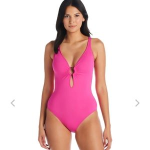 RING ME UP ONE PIECE PLUNGE CROSS BACK SWIMSUIT